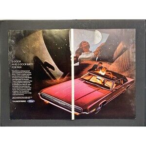 Ford Thunderbird 3-Door and 5-Door Sunroof for 1969" 2 Page Vtg Print Ad 1969